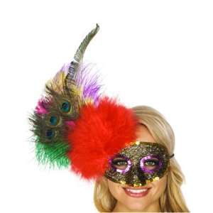  GOLD PEACOCK FEATHER MASK: Toys & Games