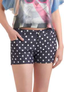 Best Suds Shorts   Casual, Blue, White, Polka Dots, Pockets, Spring 