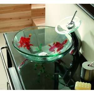   Bathroom Koi Fish Style Glass Vessel Sink for Vanity