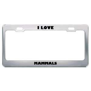  I Love Mammals Animals Metal License Plate Frame Tag 