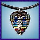   Christian Medium Motion GUITAR PICK NECKLACE Leather Music Jewelry