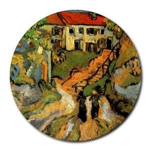 Village Street and Steps in Auvers with Two Figures By 
