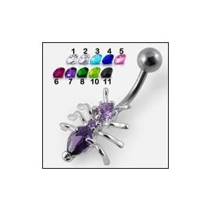  Jeweled Giant Ant Belly Ring Body Jewelry: Jewelry