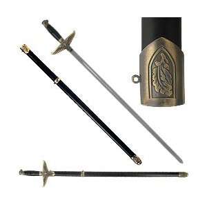  German Sword with Spiral Handle & Leather Scabbard   32 