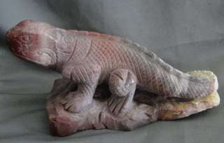 Lizard Mookaite Jasper Stone Carved Animal Iguana #8  