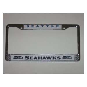  SEATTLE SEAHAWKS Durable Metal LICENSE PLATE FRAME: Sports 