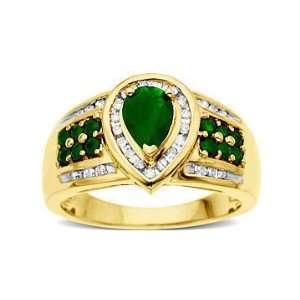  Emerald Ring in 14K Gold with Diamonds Jewelry