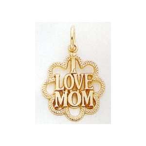  14kt I Love Mom Charm   C1682 Jewelry