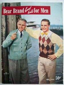 Vintage 1952 Men knit clothes golf covers socks pattern  