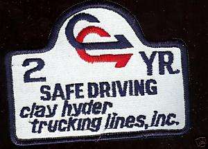 Clay Hyder Trucking Lines PATCH 2 year SAFE Driving  