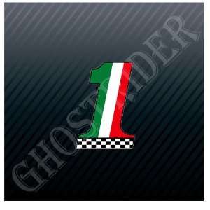 Italy Italian #1 Flag Racing Racer Track Speedway Car Trucks Sticker 