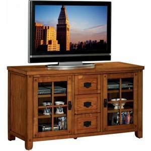   TV Stand Home Theater Entertainment Media Cabinet   Oak Home