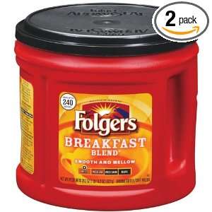 Folgers Coffee Ground Breakfast Blend, 29.2 Ounce Packages (Pack of 2 
