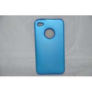 iPhone 4G BLue Metal over BLue Silicone case cover