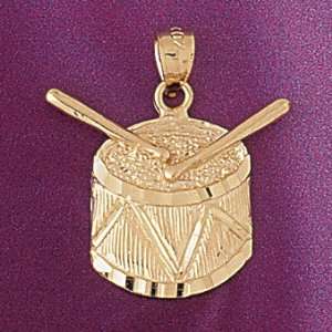  Gold Drum Charm Pendant Jewelry