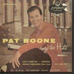   SINGS THE HITS 7 INCH (7 VINYL 45) UK LONDON 1958 PAT BOONE Music