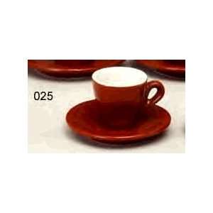 Demi Cups and Saucers Square Shape Brown Italian Cafe Style 6/set 