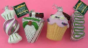 CANDY & CUPCAKES Pink Retro Noble Gems GLASS Ornaments  