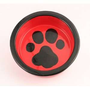 Colored Background Paw Bowls SM RED 