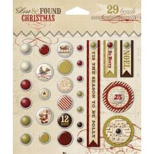  Lost & Found Christmas Decorative Brads 29/Pkg: Kitchen 
