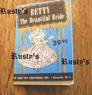1950s Deluxe BETTY THE BEAUTIFUL BRIDE Booklet/ TAG #1  