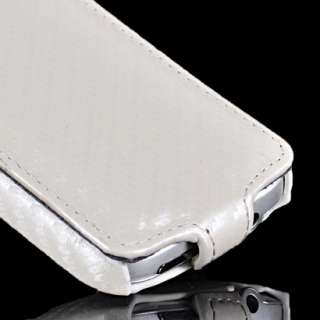 Carbon Leder Tasche Flip Case Hülle Schale + Folie für HTC Wildfire 