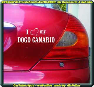 Auto,Aufkleber,Dog,Sticker,Hunde,I LOVE,my,DOGO CANARIO  