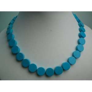   17 Exquisite 12mm Blue Button Turquoise Necklace: Sports & Outdoors