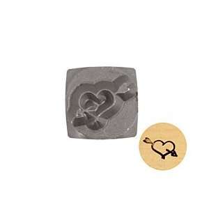  Heart w/ Arrow Metal Stamp 6mm Supplys Arts, Crafts 