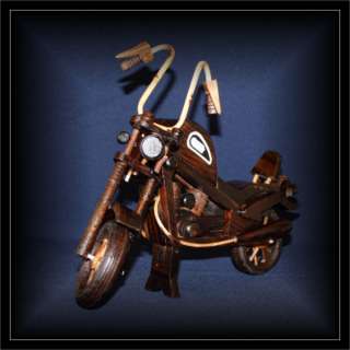 Harley Motorrad Chopper Holz dunkel 40X30cm (DEKO 003)  