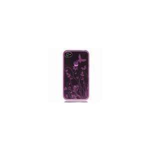  iPhone 4 Crystal Skin Case Hot Pink Flower AT&T 