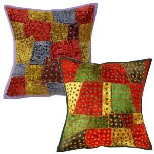  Designer Home Decor Cotton Cushion Covers with Valvet Patch Work 