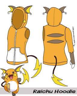 Raichu Pokemon Vest Hoodie Made To Order  