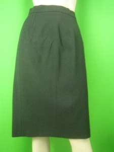 LOUIS FERAUD Dark Green Wool NEW Lined Pencil Skirt 12  