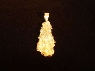   Yellow Gold Large Man made Nugget Style Pendant   17.05 Grams  