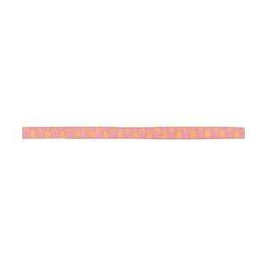  Sheer Pattern Ribbon 1/4X50 Yards Pink & Yellow Check 