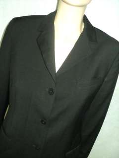 Womens FACONNABLE Italy Tailleur Black Wool Jacket Blazer Sz 44 10 M 