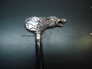 Wolfman Cane Pure Silver Antique Plated .999 Full Sized Wolf Man Lon 