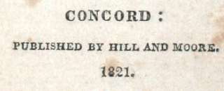   Pages State the 1821 Publication Date in Concord, New Hampshire