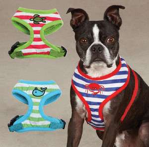   Beachcomber Dog Harness Striped Mesh Harnesses Zack & Zoey Nautical