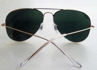 RAY BAN AVIATOR Sunglasses RB 3025 Gold Green Mirror 58mm Medium NEW 
