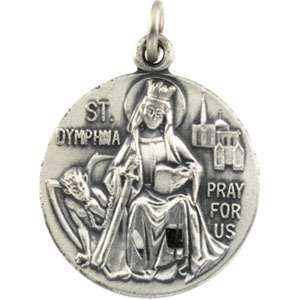 925 Sterling Silver St Dymphna Medal Pendant Patron P  