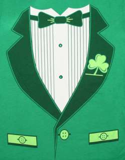 Irish Tux St. Patricks Day Womens Graphic Tee Shirt  