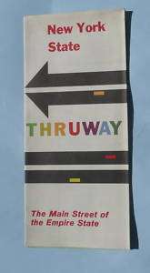 1961 New York State Thruway toll road map  