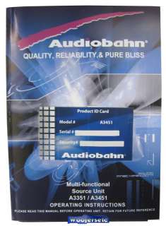A3451   Audiobahn CD R/RW/ Receiver W/ Motorized Face, Aux Input
