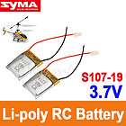 2x 3.7V 150mAh Li po Battery for Syma S107 S105G S108G HeLi Spare Part 