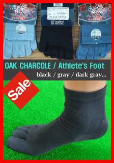 10PARS Fine CHARCOAL ATHLETES FOOT Mens Five Toe Socks  