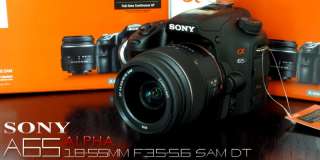 Sony Alpha SLT A65 Body SAL1855 lens, lens cap Battery Charger 