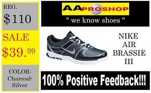 Nike Lady Air Brassie III Golf Shoes Black/Silver 8 M  