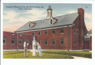 Black Slave Whipping Post Dover DE Kent Jail Old Postcard Vintage 